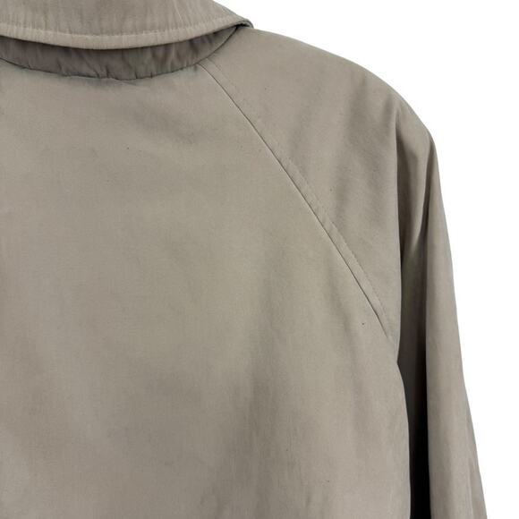 Talbots Womens Beige Tench Coat Jacket Lined Mid Length Casual Classic sz 8 - Picture 12 of 16
